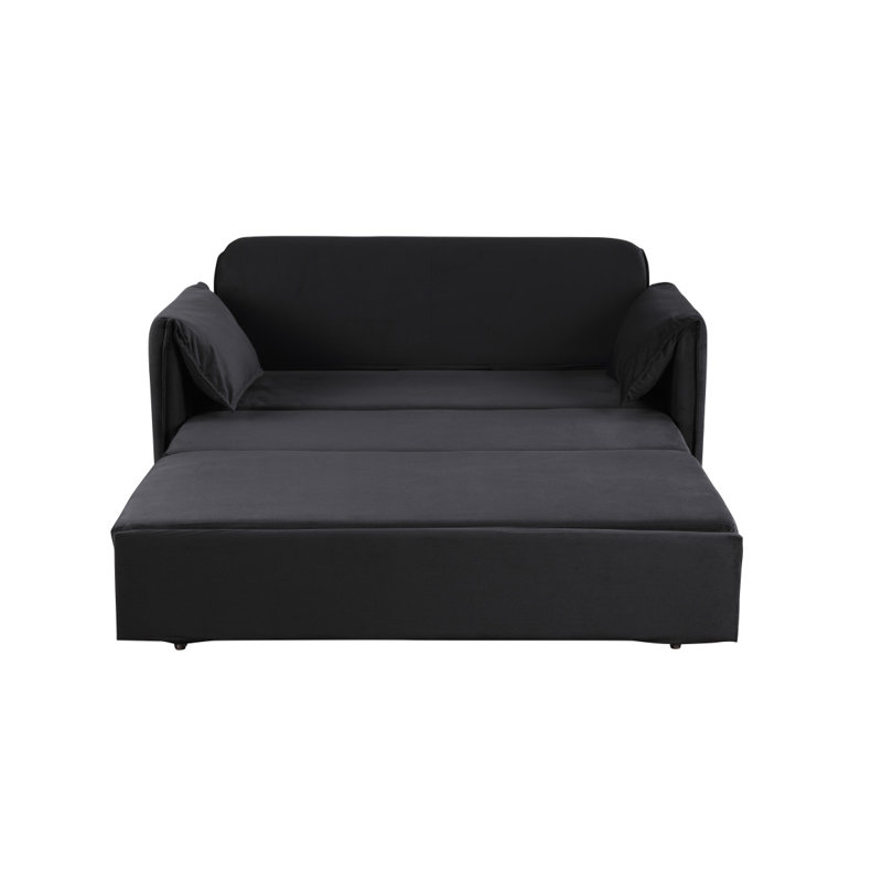 3 In 1 Sleeper Sofa Couch Bed, Black
