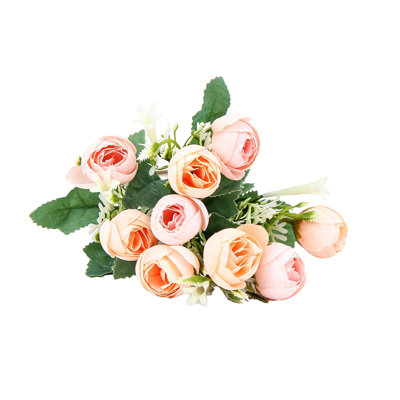 P lastic bouquets Vintage Small Rose Artificial Bouquet Multi Color Silk Fake Flower With Filler Leaves DIY Floral Decor For Bridal Bouquet Bedroom Office Decoration