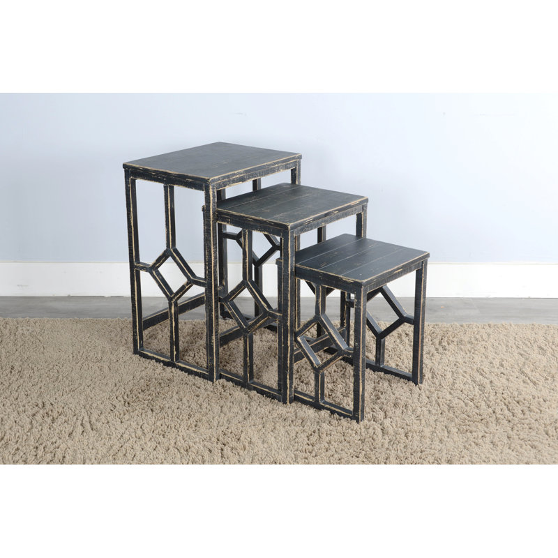 Ensemble de tables basses 3 pièces Charay, Sable noir