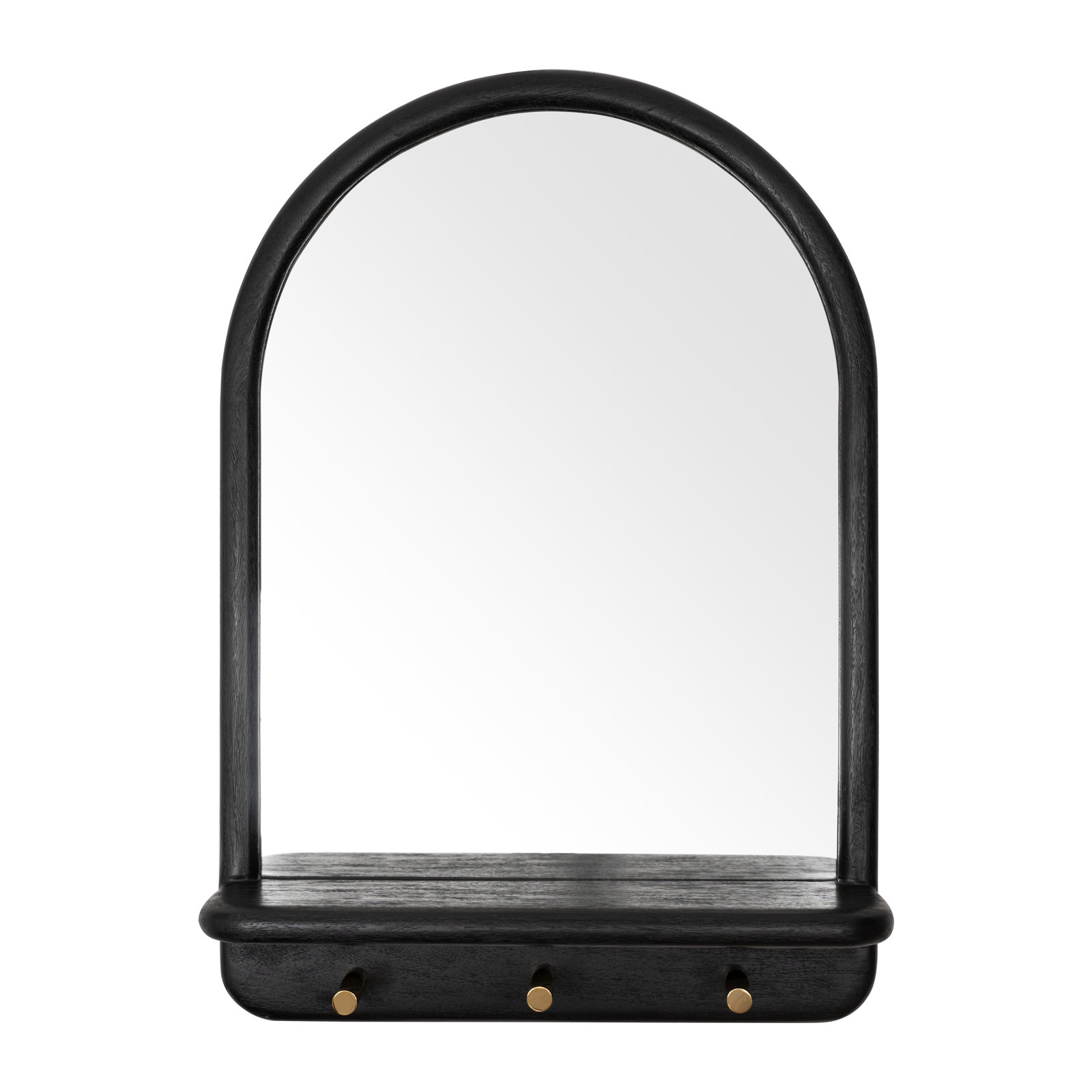 Erving Solid Wood Accent Wall Mirror, Black