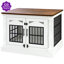 Meuble de cage pour chien en bois naturel avec conception à double porte pour chiens de taille moyenne à grande l 47,24 po -495691155