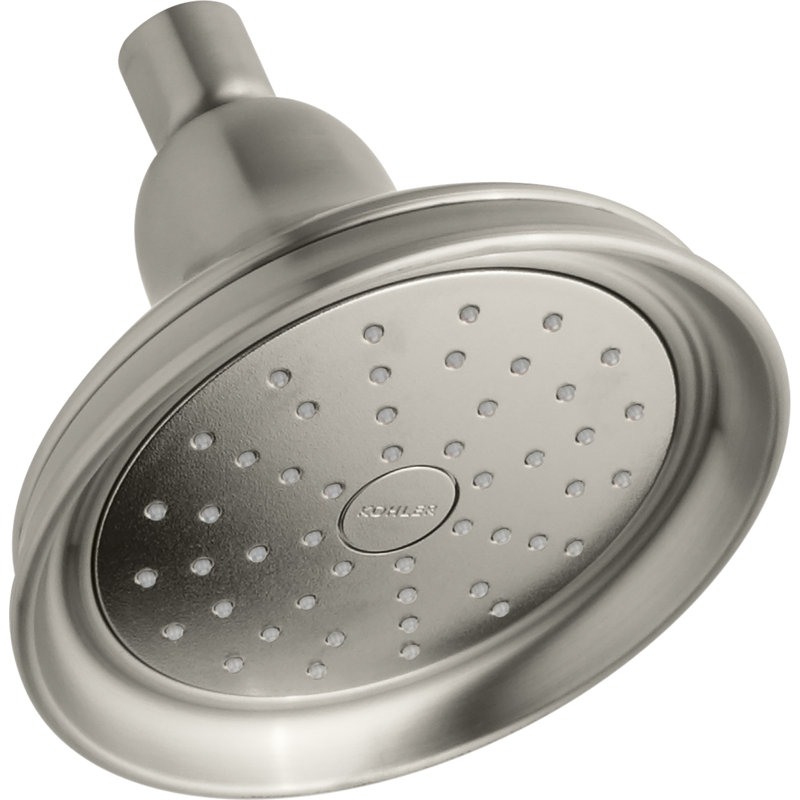 Pomme de douche entièrement fixe avec jet d'air à induction Katalyst Bancroft, Nickel brossé éclatant