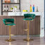 Ensemble de 2 tabourets de bar, avec repose-pieds chromé et base pivotante réglable en velours-125536141