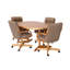 Ensemble de salle à manger extensible à roulettes double piédestal 5 pièces Aithley-91696295-91826546