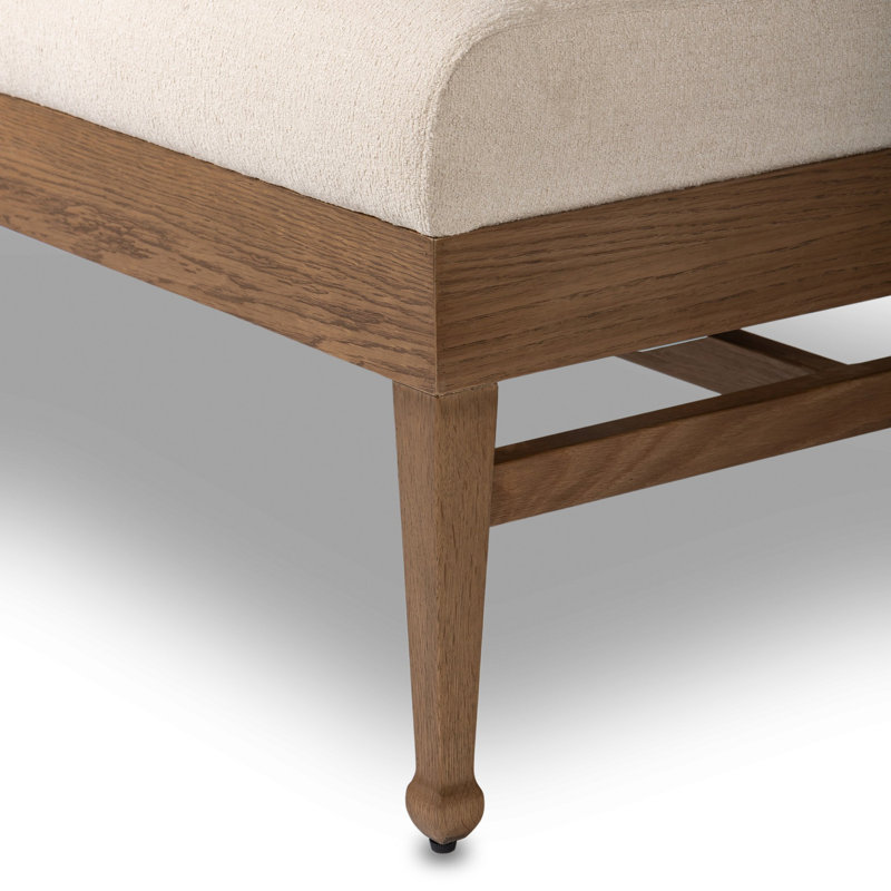 Priscilla Dining Bench-49"-Crypton Wayfarer Snow, 32" H x 49" W x 26.5" D