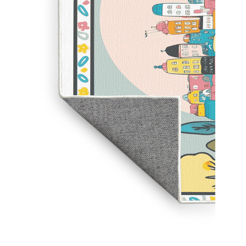 Harriet Bee Washable City Scape Rug, Rectangle 3' x 5'