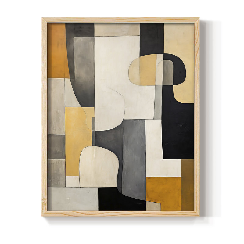ABSTRACT Series CDXCVI, reproduction encadrée - bois massif, H 15 po x l 12 po, Naturel