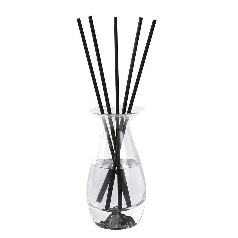 Diffuseur de roseaux en verre transparent - parfum fleur blanche - boîte-cadeau - reflet fumé, Fumée