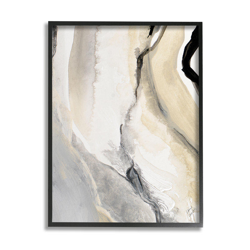 «Abstract Paint Strokes» par Lanie Loreth - Peinture, Giclée encadrée noir minuit, H 20 po x l 16 po