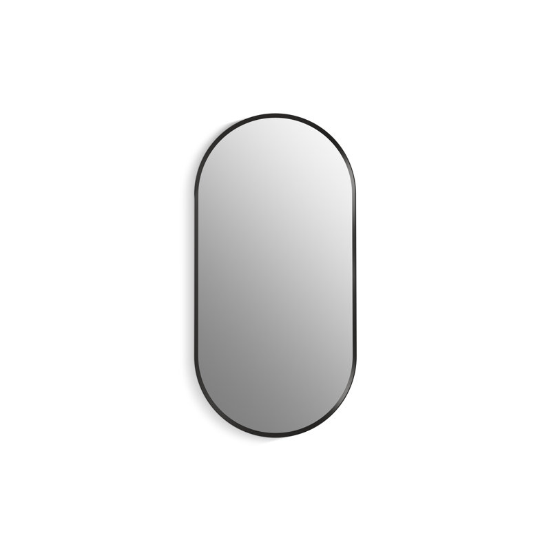 Verdera Capsule Framed Medicine Cabinet, Matte Black, 40" H x 20" W x 5.55" D