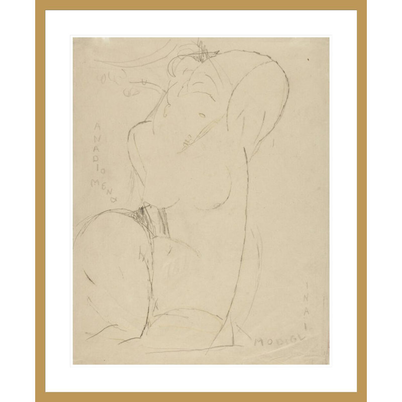 Anadiomena par Amedeo Modigliani - estampe numérique encadrée, H 40,61 po x l 33,5 po