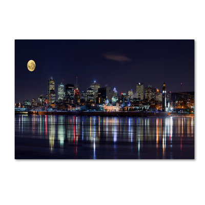 «Wraped Canvas Wall Art», art mural Yuppidu «Montreal Night» pour le salon, la chambre à coucher ou le bureau - 16 x 24