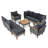 9-Piece Patio Rattan Furniture Set, Outdoor Conversation Set With Acacia Wood Legs And Tabletop, PE Rattan Sectional Sofa Set With Coffee Table, Washable Cushion, Gray