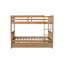 Lit superposé double en bois d'hévéa double avec lit gigogne, échelle et garde-corps, convertible en 2 lits doubles, avec lit gigogne simple, gris (ancien numéro de référence: W504S00250)-943069036