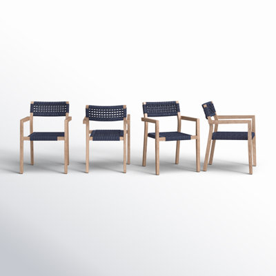 Carson Stacking Eucalyptus Patio Dining Armchair by Birch Lane