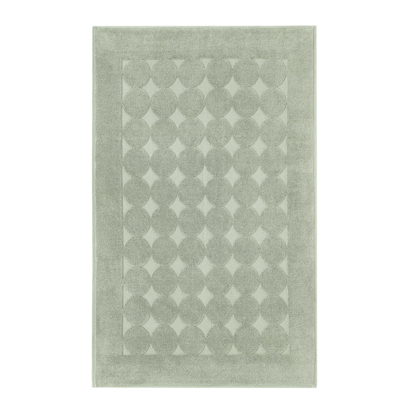 Tapis pour salle de bain 100% coton à motif de cercles rectangulaires 100% coton Sinemis, Vert