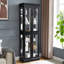 Armoire vitrée lumineuse pour garde-manger encastré, avec éclairage intégré et cuisine à charnières, avec tablettes réglables internes