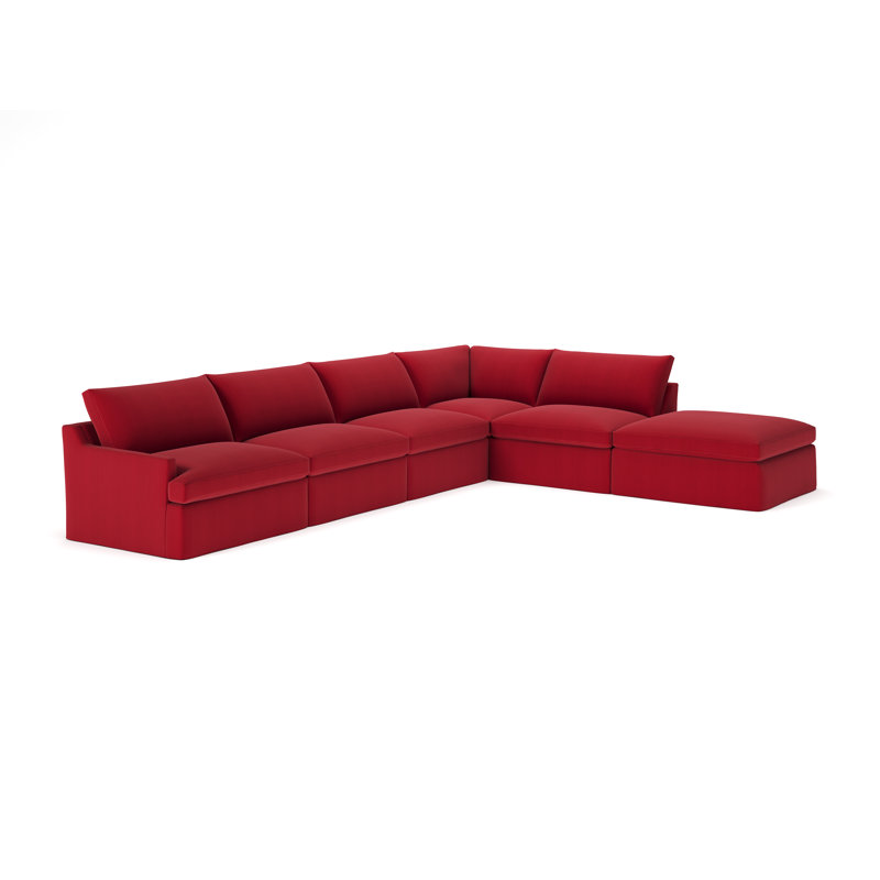 Wrenley 6-Piece Modular Sectional, Bayou Flame Canvas, Right Hand Facing