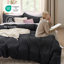 Housse de couette en microfibre Bed Bed - ensemble de literie extra doux en coton prélavé (ensemble de 3)-1558598730-1558598734
