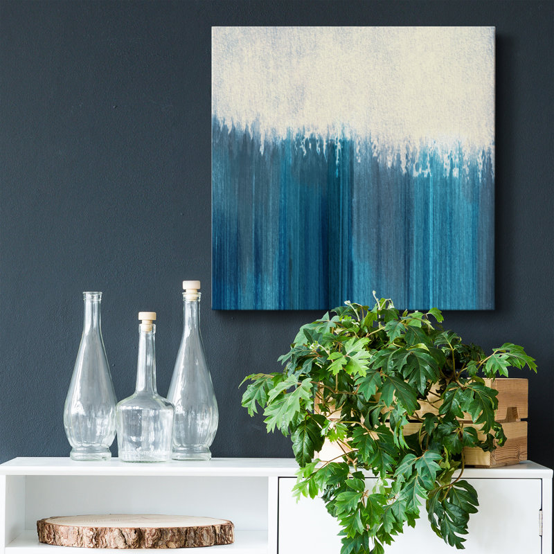 Fading To Blue - toile tendue avec châssis de qualité supérieure - prête à être accrochée, H 16 po x l 16 po x P 1 po