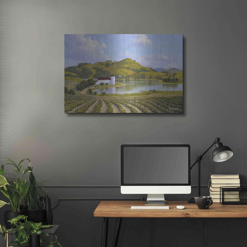 «Napa Valley» par Eduardo Camoes, art mural en métal, H 24 po x l 36 po