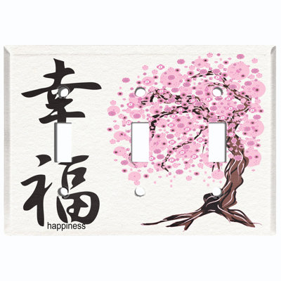 Patterned 3 - Gang Toggle Light Switch Standard Wall Plate