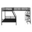 Lit superposé en métal avec lit mezzanine attaché et bureau