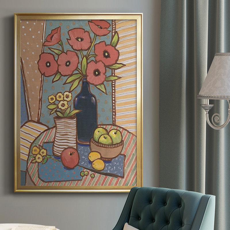 " Table Still Life I ", Gold, 36.5"H x 26.5" W  x 1" D