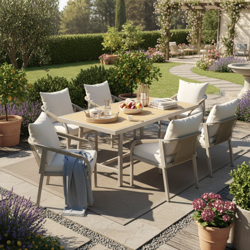 6 - Person Patio Dining Set with Rectangular Table