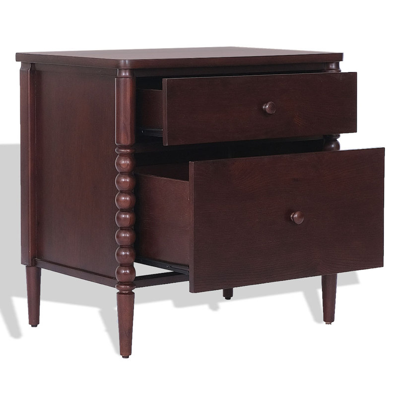 Dauda 26 " W Mahogany Solid Wood Standard Drawer Nightstand
