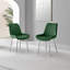 Marietta Chrome Metal & White High Gloss Dining Table Set - 4 Luxury Velvet Dining Chairs-86714032