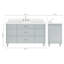 ARIEL Monroe 61 Single Sink Bathroom Vanity with Pure Quartz Top-270295437-313558739-313558734