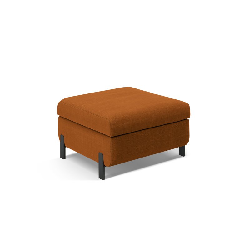 Ryott 72cm Wide Solid Colour Pouffe Ottoman, Brick