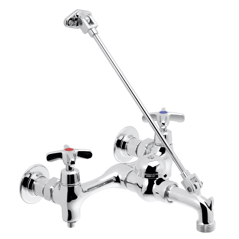 Commander Service Wall Mount Utility Sink Faucet, Polished Chrome