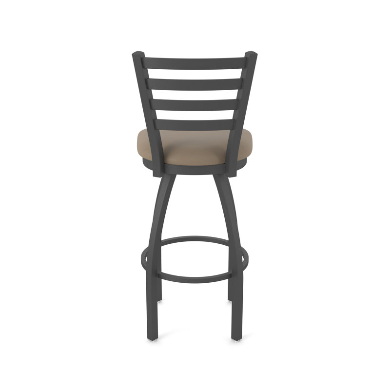 Jackie Swivel Stool, Pewter, Vinyl-Canter Earth, Extra Tall (36" Seat Height)