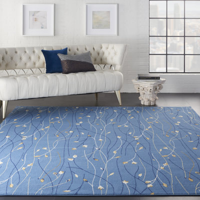 Tapis bleu Bo Botanical Eclectic