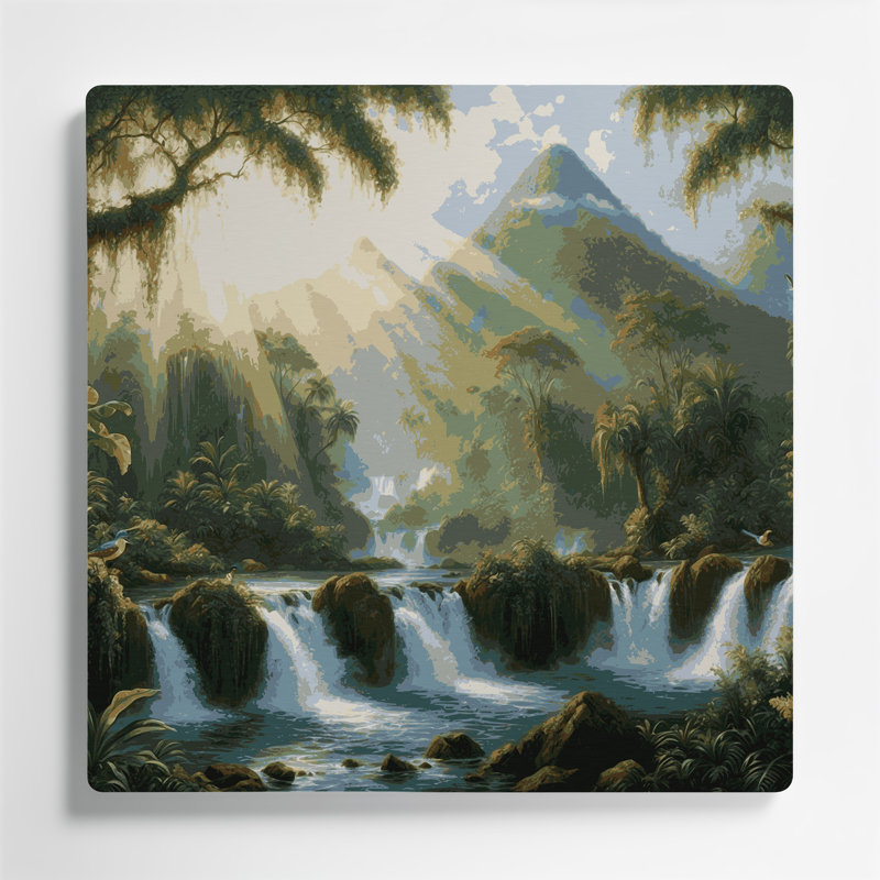 Art mural vert en métal «Cities Dominica», H 384 po x l 384 po x P 0,05 po
