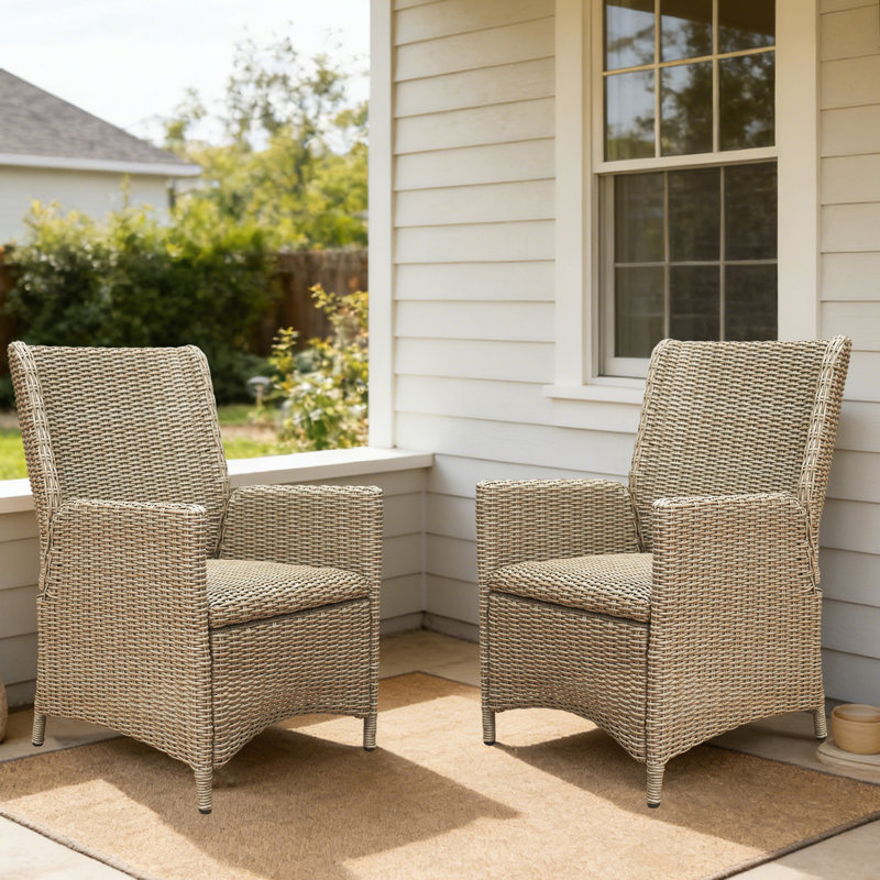 Ensemble de 2 chaises de patio en rotin, 2