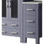 Meuble-lavabo gris foncé 36 po W, armoire latérale, surface en céramique blanche, miroir de 22 po, meuble-lavabo à fermeture douce et grand meuble-lavabo, commode, tiroirs-1849508867