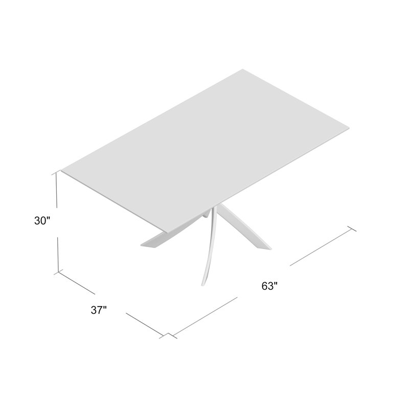 Aki Rectangular Dining Table, Chrome