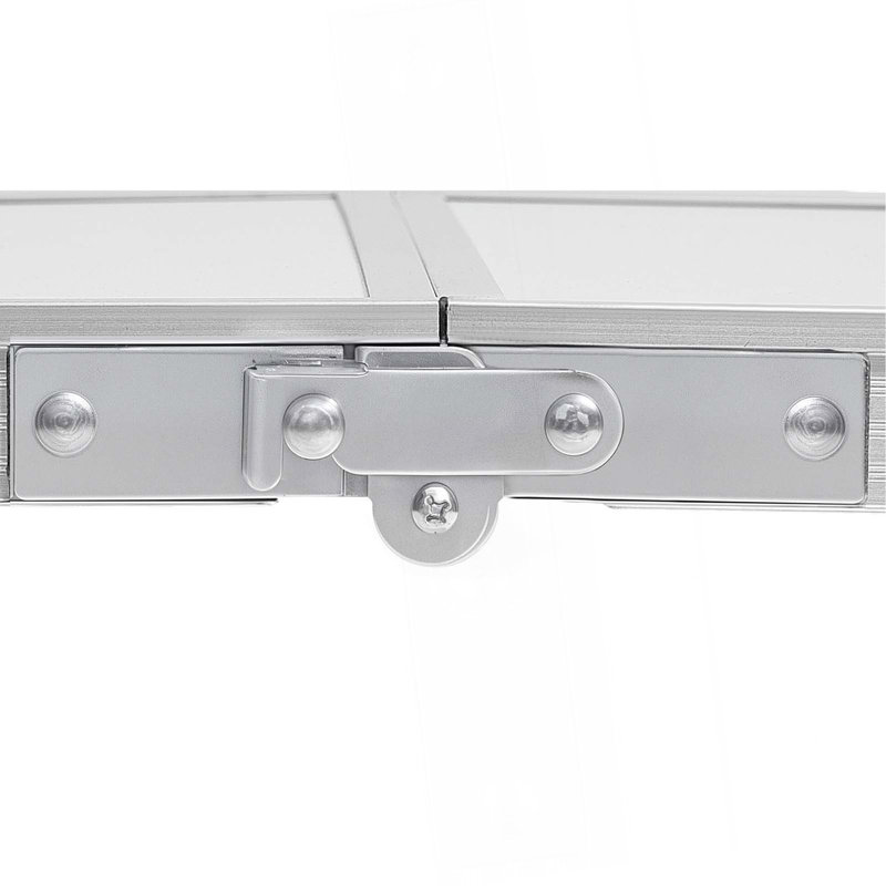 2Ft Folding Portable Camping Table Aluminum Outdoor Table Adjustable Height, Silver