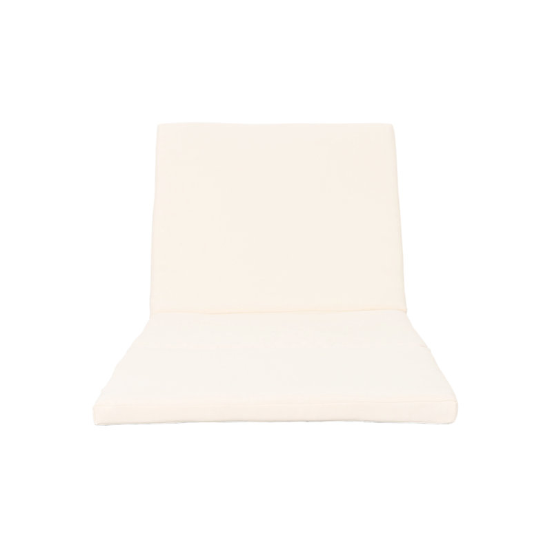 Cream Outdoor Patio Lounge Pad, Water - 75.52"D X 26.22"W 2.03"H, No Assembly Required For A Stylish Area Porch Cushion In Waterproof,