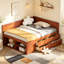 Lit de jour double avec tiroirs et tablettes-312425640