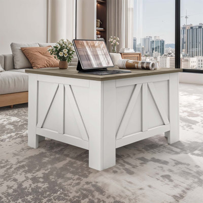 31.5” Lift-Top Coffee Table With with Hidden Storage and USB Port