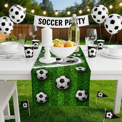 Chemin de table World Game Cup Decorations 2026 - Journée de soccer | Soccer Party Decorations Favors Fournitures Articles de décoration pour anniversaire Cuisine Salle à manger Maison