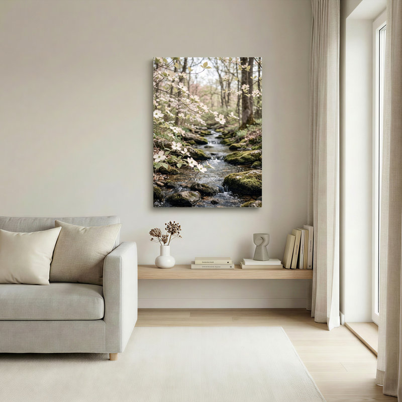 Floral Stream, reproduction d'art sur toile, ensemble de 1, H 36 po x l 24 po, Wrapped Canvas