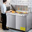 Table de travail commerciale en acier inoxydable