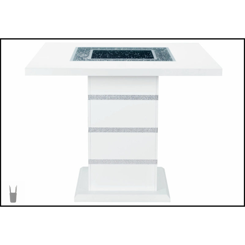 Ensemble de table de bar et de tabouret blanc ARIYA pour les cuisines modernes, alliant élégance, durabilité et efficacité de l'espace.