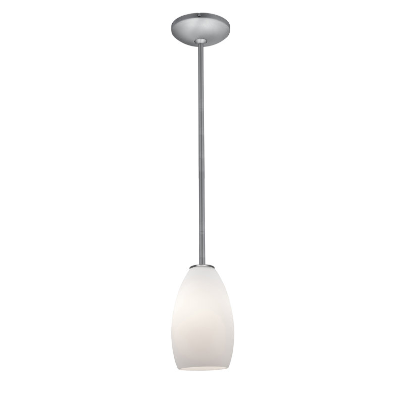 Carballo 1 - Light Single Pendant, Opal, Brushed Steel