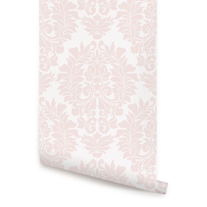 Panneau de papier peint adhésif et adhésif paintable Hoekstra, L 2 pi x L 18 pi, Rosé